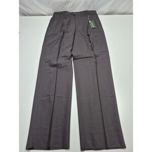 Zanieri Dress Pants Mens 38x36 Gray Wool Pleated Straight High Twist Italy NWT